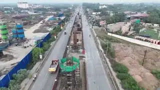 Drone view of Nagpur metro construction work Automotive to asha hospital kamptee Nagpur