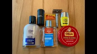 Gillette Heritage, Treet Classic, Klar Pinsel, Cella Creme, Speick Aftershave und Cien Balsam