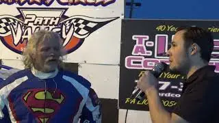 Steve Wilbur in victory lane at Path Valley 3/20/21