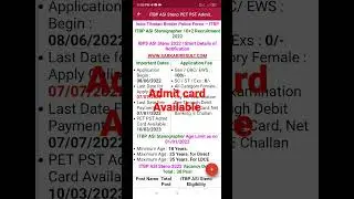 ITBP ASI Stenographer 10+2 Recruitment 2022 | Admit card Available today #shortfeed #shortvideo