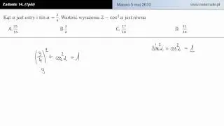Zadanie 14 - Matura z matematyki 2010