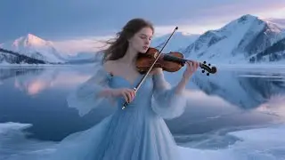 🎻🎹 Violin & Piano on Frozen Lake - Slow Cinematic Music - Dreamy Winter Harmony ❄️✨🌌