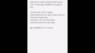 Critical Ops Clan Recruitment