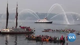 Tribes of US Pacific Northwest Greet Crew of Traditional Polynesian Canoe | VOANews