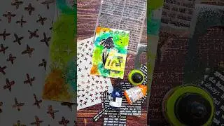 #icad23 Mixed media with Stamps, Stencil, Texture Paste, Acrylics and Collage #icad2023