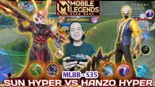 Sun Hyper Vs Hanzo Hyper, Hanzo Revamp, Hyper Sun, Build Sun, Emblem Build Sun, Mobile Leends
