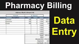 MS Excel Pharmacy Bill Format | Medical Bill Format in Excel | Excel Tutoring