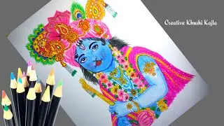 How to draw little krishna||step by step pencil colouring tutorial for beginners||Bal Gopal drawing🙏