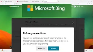 how to Turn OFF and Clear Search History on Bing