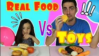 REAL FOOD vs  FOOD challenge / comida real vs juguetes Zarolakids