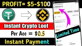 0.5$ Withdrawal Proof | Unlimited Trick | New Crypto Loot | TapTether Instant loot | Withdrawal