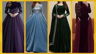 Designer velvet frock ideas for winter party wear wedding coliction