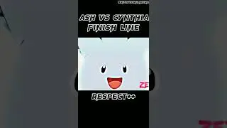 Ash VS Cynthia || Finish Line #ash #ashshorts #ashketchum #ashvscynthia #pokemonshorts #pokemon