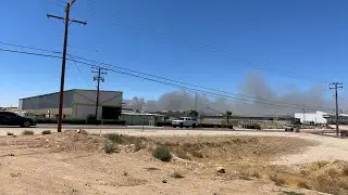 Industrial yard Fire in the City of Hesperia.  Cross streets Lilac and I avenue! August 6th 2020