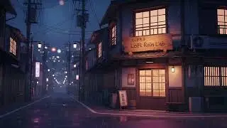 Rainy Night in a Japanese Town &mdash; Street Lights & Midnight Lofi Rain