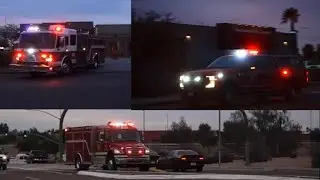 Phoenix Fire Dept. (Reserve) Engine & Ladder Tender 41 and Battalion 4 responding