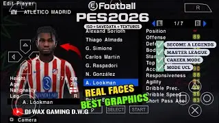 eFootball PES 2026 PPSSPP DOWNLOAD ORIGINAL ISO PES 26 PSP Full Update New Transfers & Kits 26 HD