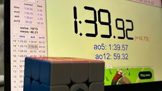 Solving my cube in less than 2 minutes :D (new vid of unboxing coming out tomorrow 😌) #rubikscube 