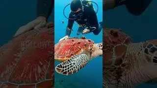 Turtle Rescue in Deep sea #sea #turtle #shortsfeed