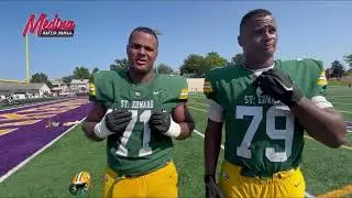 St. Ed&rsquo;s coach Tom Lombardo, Loghan Thomas, Ben Roebuck and Devontae & Deontae Armstrong
