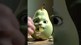 🐱🍐 This Pear Has a Secret Cat Face ASMR&mdash; You Won&rsquo;t Believe Your Eyes! #visualasmr  #asmrvisual