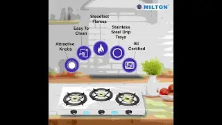 MILTON Trimate Stainless Steel Gas Stove 3 Burners I Manual Ignition I High Powered Brass Burner