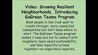 Growing Resilient Neighborhoods: Introducing GoGreen Teams Program