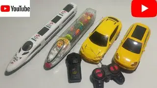 Transparent gear light train unboxing and testing/ Emc train/Radio control Rc car/rimot modle car