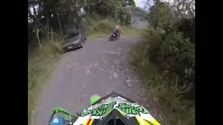 Riding off-road motorcycles through the mountains of Colombia