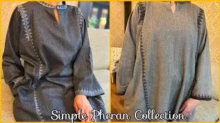 Simple and Sober embroidery tweed Pheran collection 2025 🍁 || Girlish Pheran designs