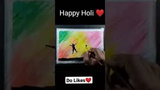 Happy Holi Drawing // Holi Painting Drawing🎨 // Holi Drawing Watercolor // Happy Holi #Shorts
