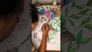 D&iacute;a de los muertos ￼ time lapse ￼drawing color, pencils ￼