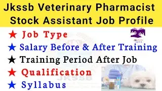JKSSB 200+ Posts || Stock Assistant & Veterinary Pharmacist Job Profile || Syllabus & Qualification
