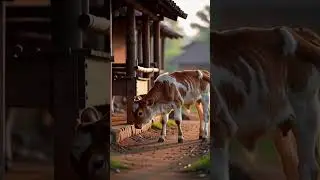 Baby Cow Near Cattle Shed | Real Indian Village Cow Video