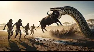 Prehistoric Survival: Early Human Hunters vs Giant Python &ndash; Buffalo Rescue