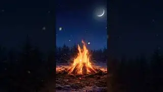 [#ASMR] Snowy Forest #Bonfire Sounds ❄️🔥 (4K) #Shorts #Crackling #Relax #Peace #Sleep #Meditation