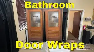 Commercial Bathroom Door wraps - Private Eye Custom Vinyl Printed Door Wrap