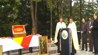 Sosirea Sfintelor Moaste ale Sf Gheorghe si ale Sf Andrei in incinta Jandarmeriei Montane Sinaia