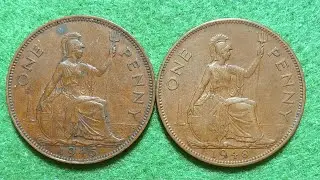 1945 and 1948 One Penny Coins UK