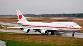 ✈JAPANESE AIR FORCE ONE & TWO TAKE-OFF AT HANNOVER AIRPORT [HD]