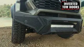 Передний бампер RealTruck Go Rhino Element | Крепление для скрытых фонарей, индивидуальные панели...