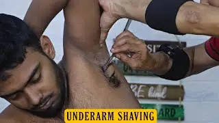 Armpit Hair Removal & Underarm Shaving | Head Massage & Neck Cracking | Relaxing Scalp Massage ASMR