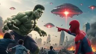 Alien Invasion Destroys City | Hulk & Spider-Man Epic Fight