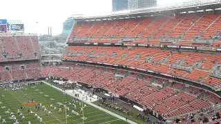 Cleveland Browns doing stretches to Phil Collins