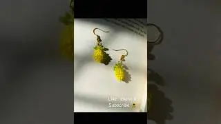DIY lemon earrings #beads #earrings #diy #tutorial #handmade #subscribe #share #craft #artandcraft