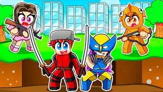 DEADPOOL & WOLVERINE SPEEDRUNNER vs HUNTERS In Roblox!
