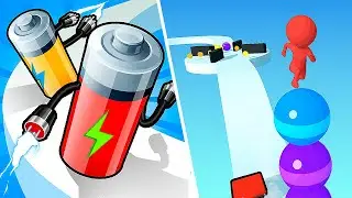 Stack Rider vs Battery Run 3D - All Levels Gameplay Android, IOS - NEW UPDATE!
