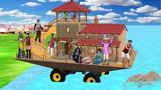 Floating House on Wheels Indian Jugaad Boat House Hindi Kahani Hindi Moral Stories Comedy Video