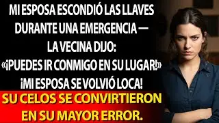 🔑Mi esposa escondió las llaves en una emergencia; la vecina dijo «ven conmigo» y ella ENLOQUECIÓ.
