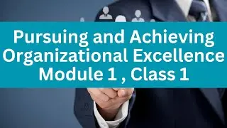 Understanding Organizational Excellence | What is Organizational Excellence? | Module 1 | Class 1